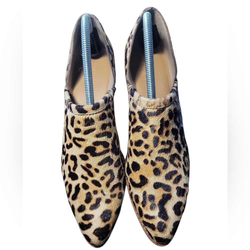 Crown Vintage Animal Print Calf  Hair Women's Ankle Booties 10 M